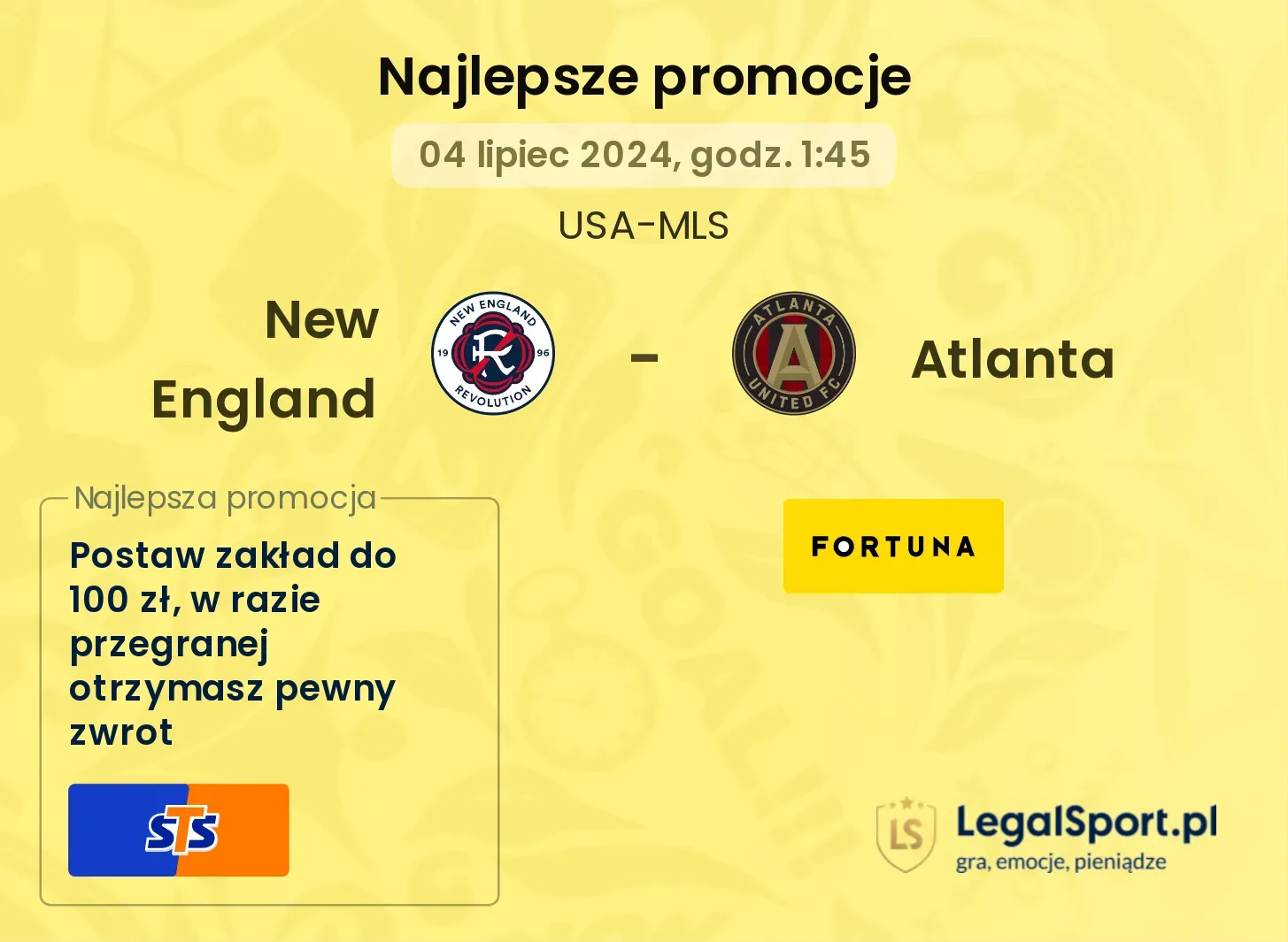 New England - Atlanta promocje bukmacherskie (04.07, 01:45)