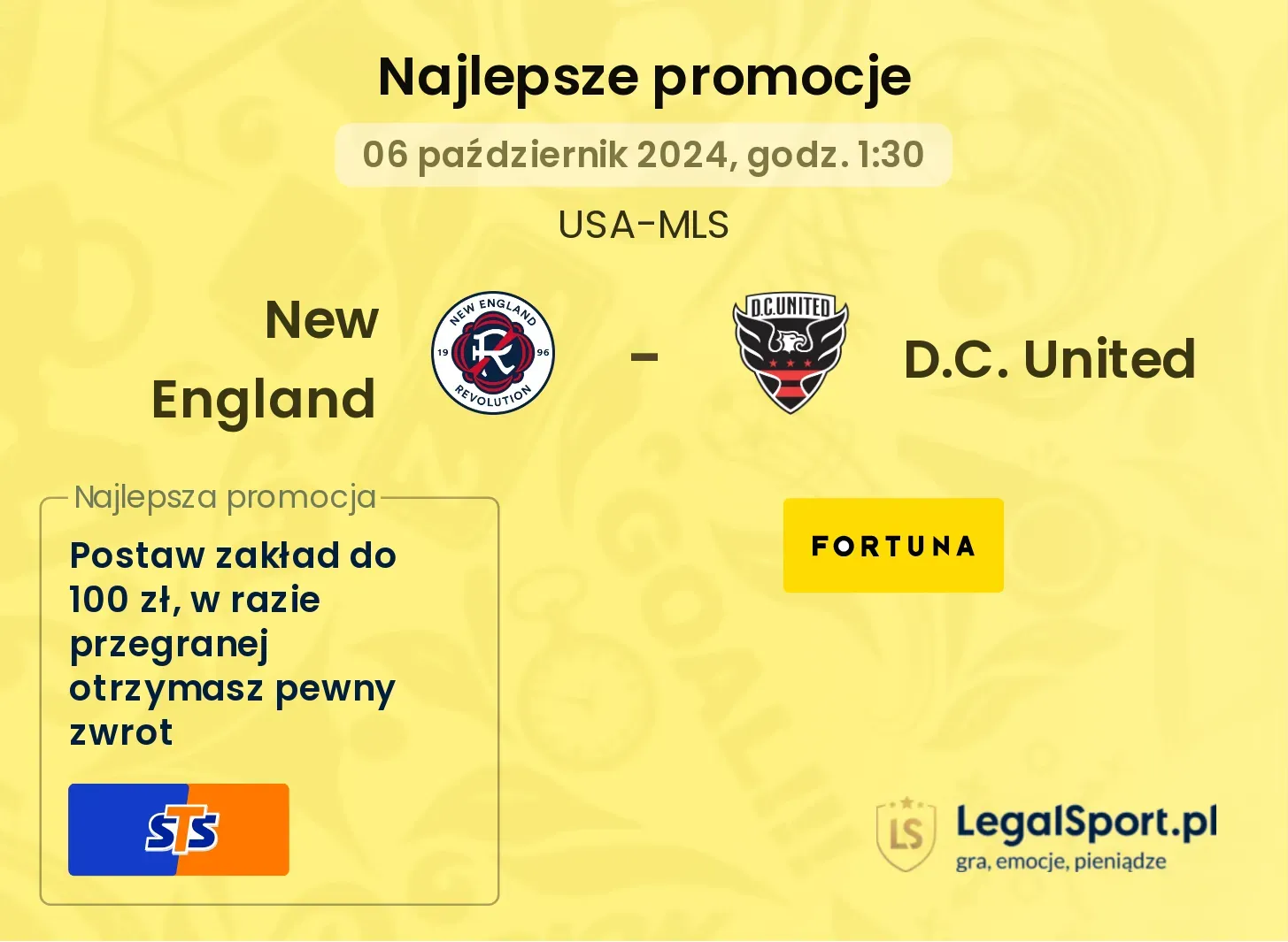 New England - D.C. United promocje bonusy na mecz