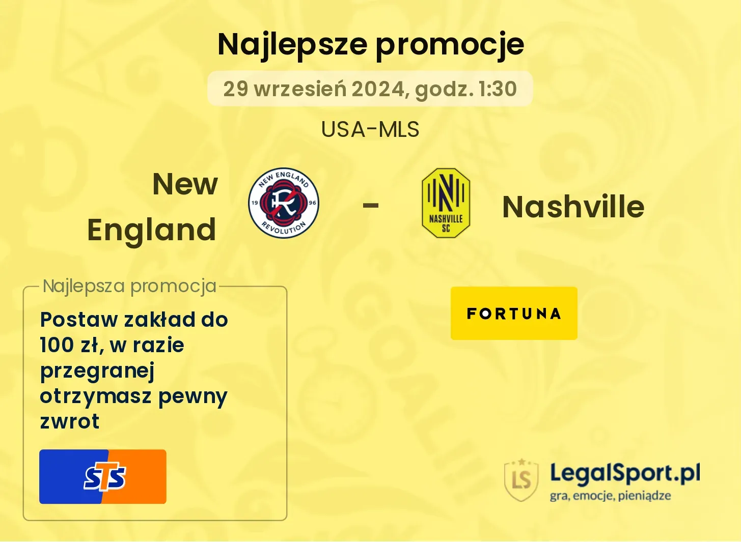 New England - Nashville promocje bonusy na mecz