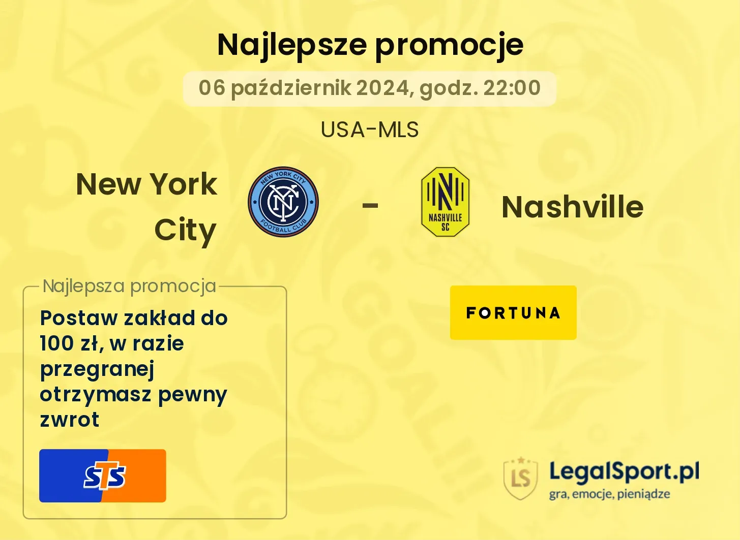 New York City - Nashville promocje bonusy na mecz