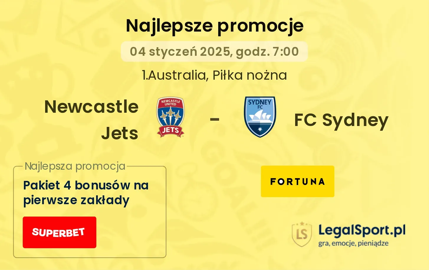 Newcastle Jets - FC Sydney promocje u bukmacherów