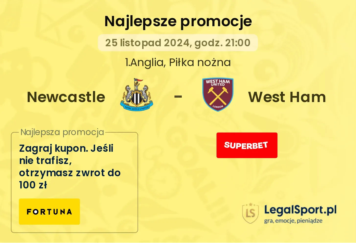 Newcastle - West Ham promocje bonusy na mecz