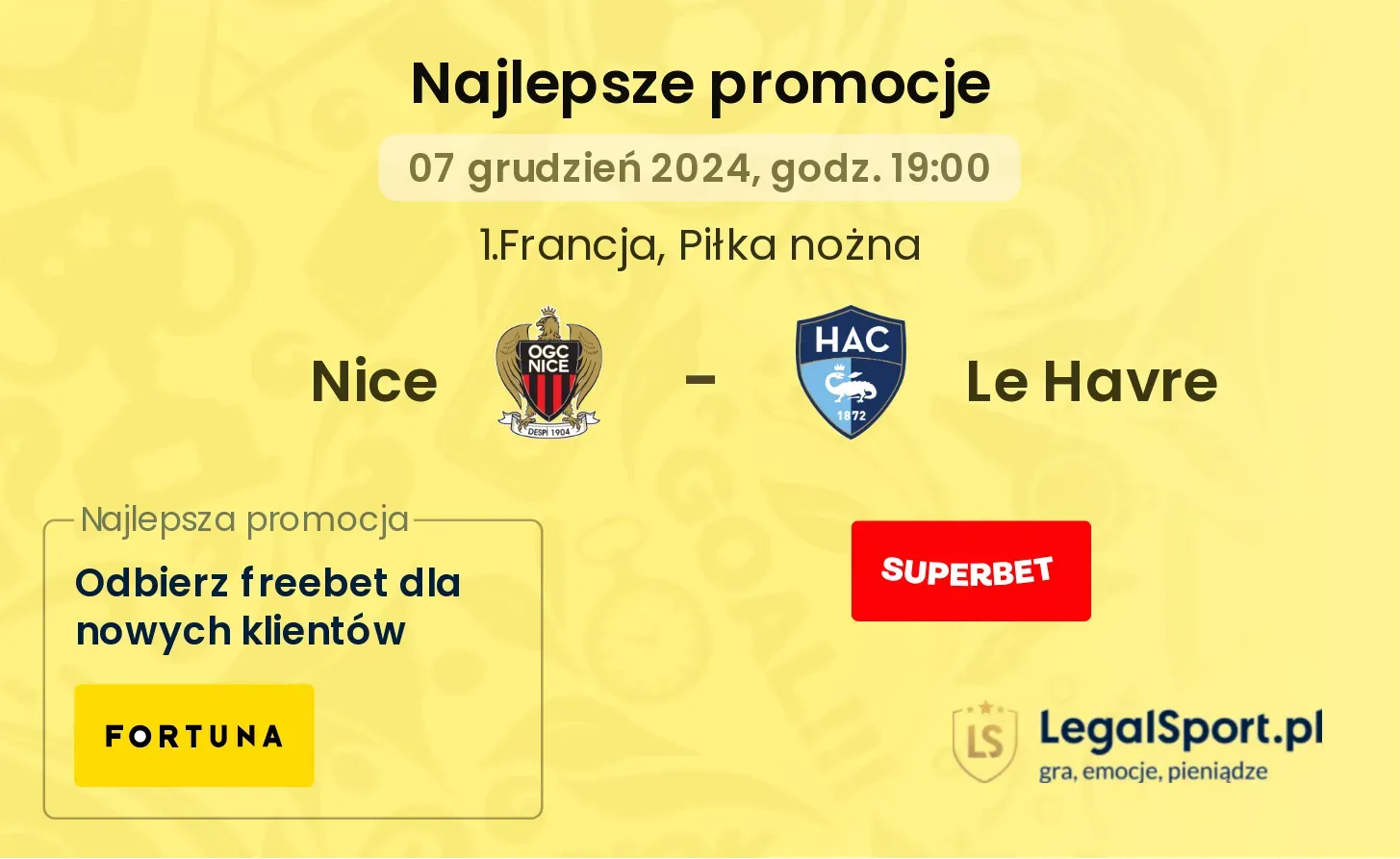 Nice - Le Havre promocje bonusy na mecz