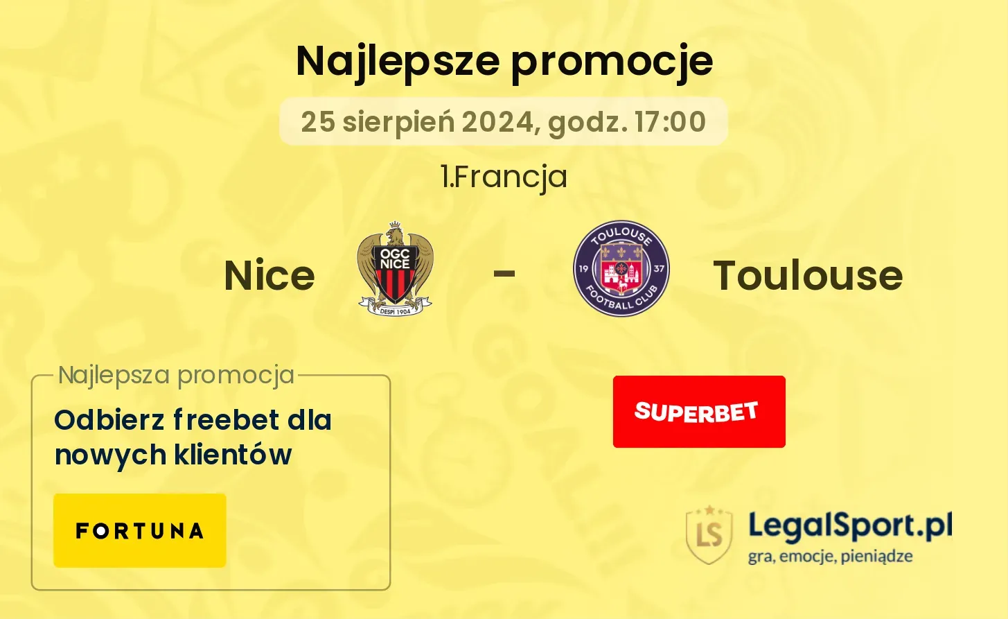 Nice - Toulouse promocje bonusy na mecz