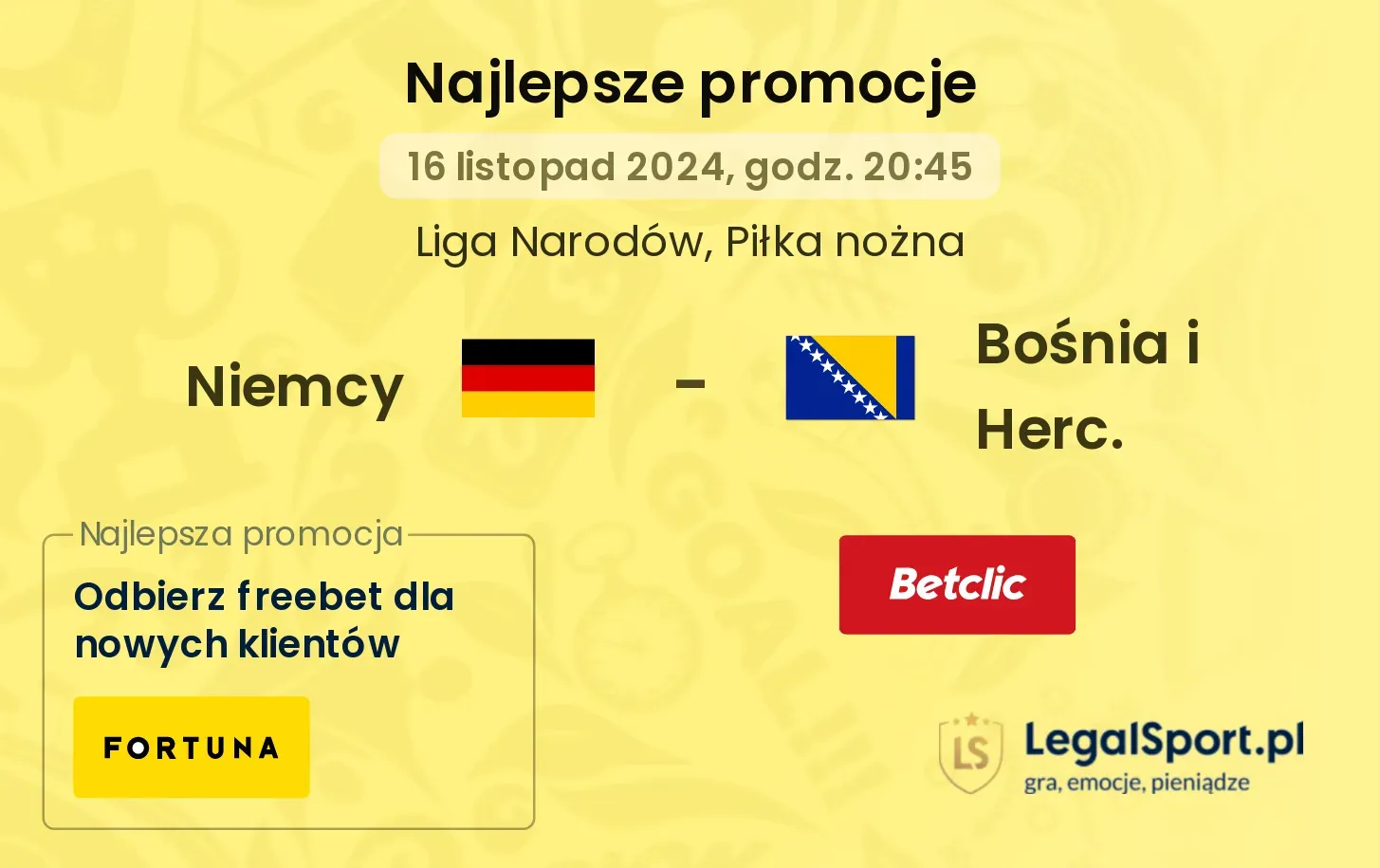 Niemcy - Bośnia i Herc. promocje bonusy na mecz