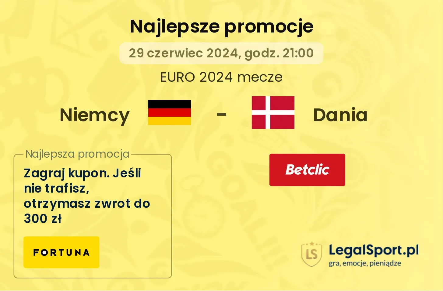 Niemcy - Dania promocje bonusy na mecz