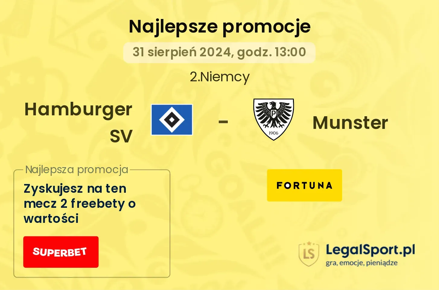 Hamburger SV - Munster promocje bonusy na mecz