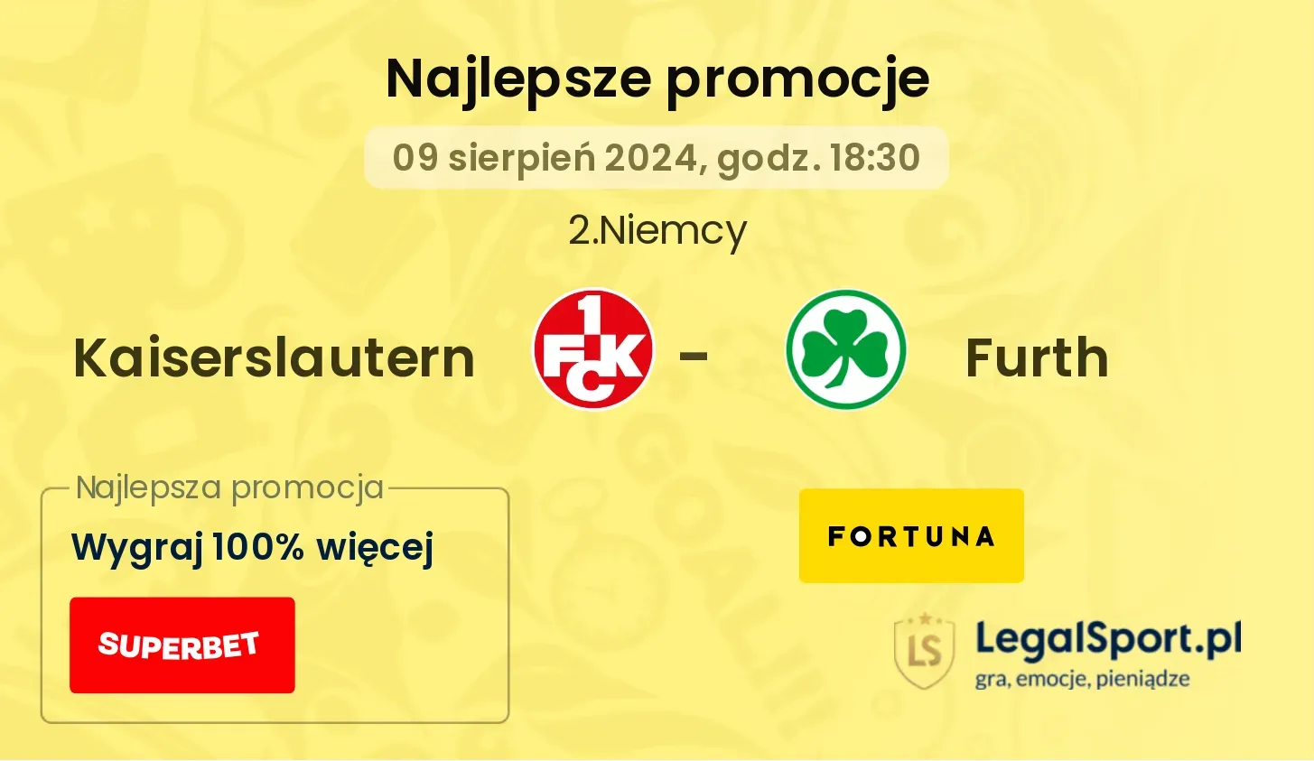 Kaiserslautern - Furth promocje bonusy na mecz