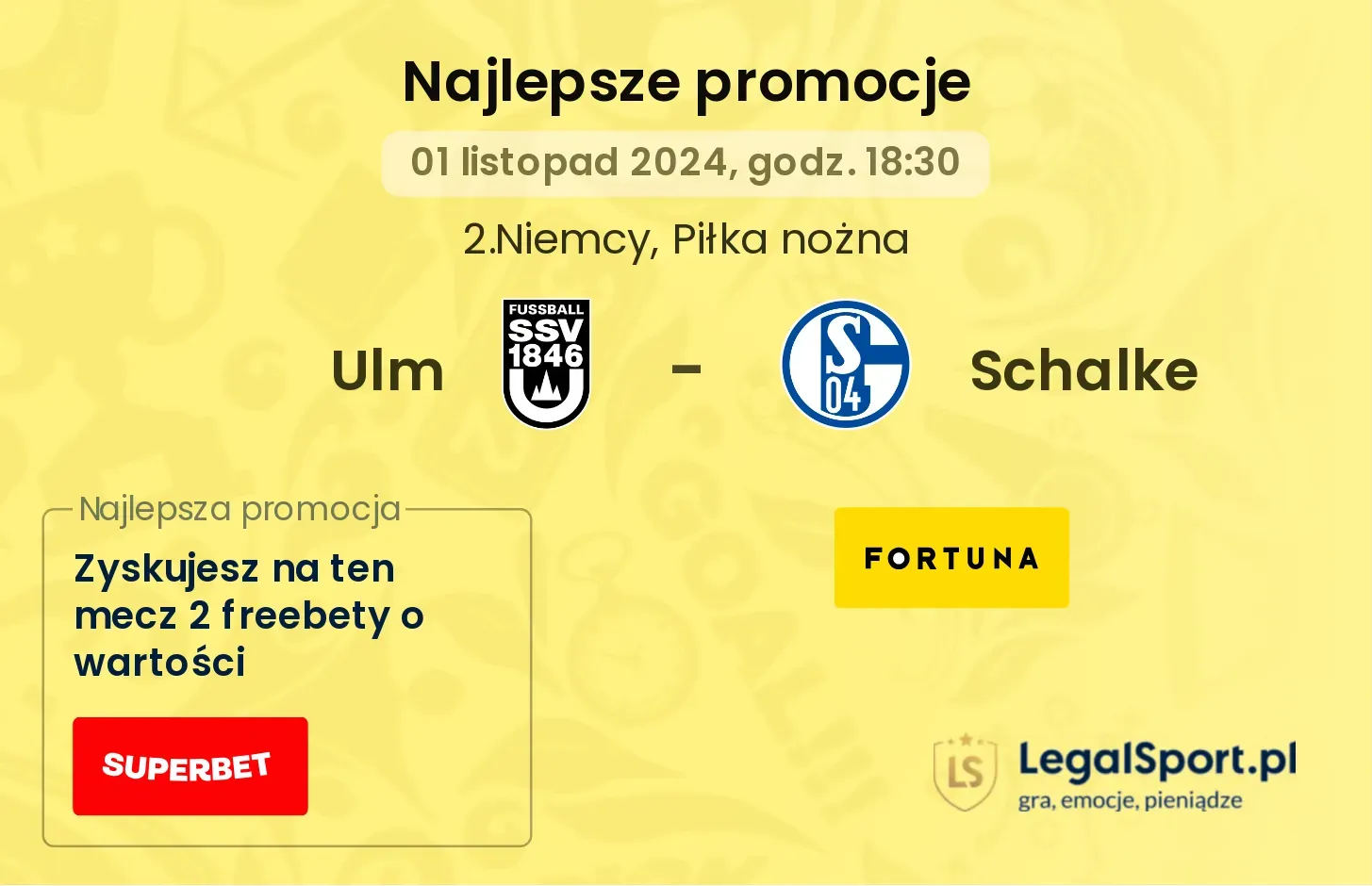 Ulm - Schalke promocje bonusy na mecz