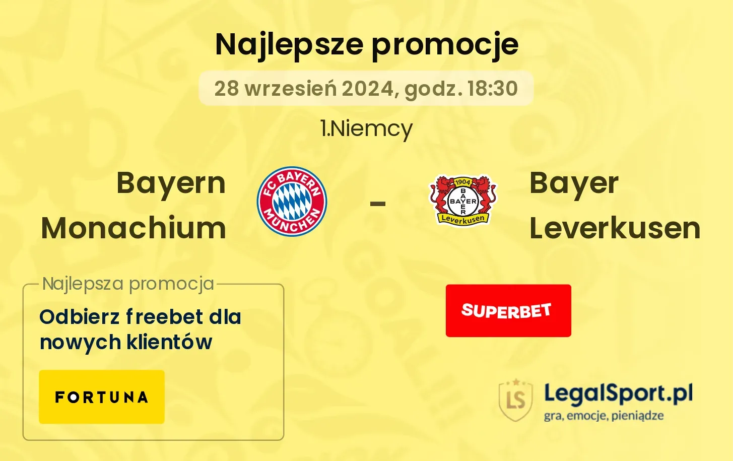 Bayern Monachium - Bayer Leverkusen promocje bonusy na mecz