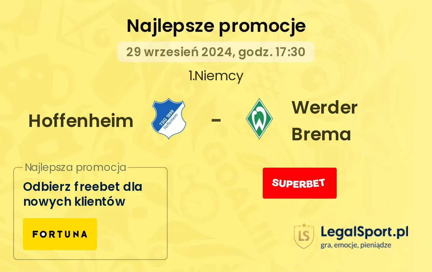 Hoffenheim - Werder Brema promocje bonusy na mecz