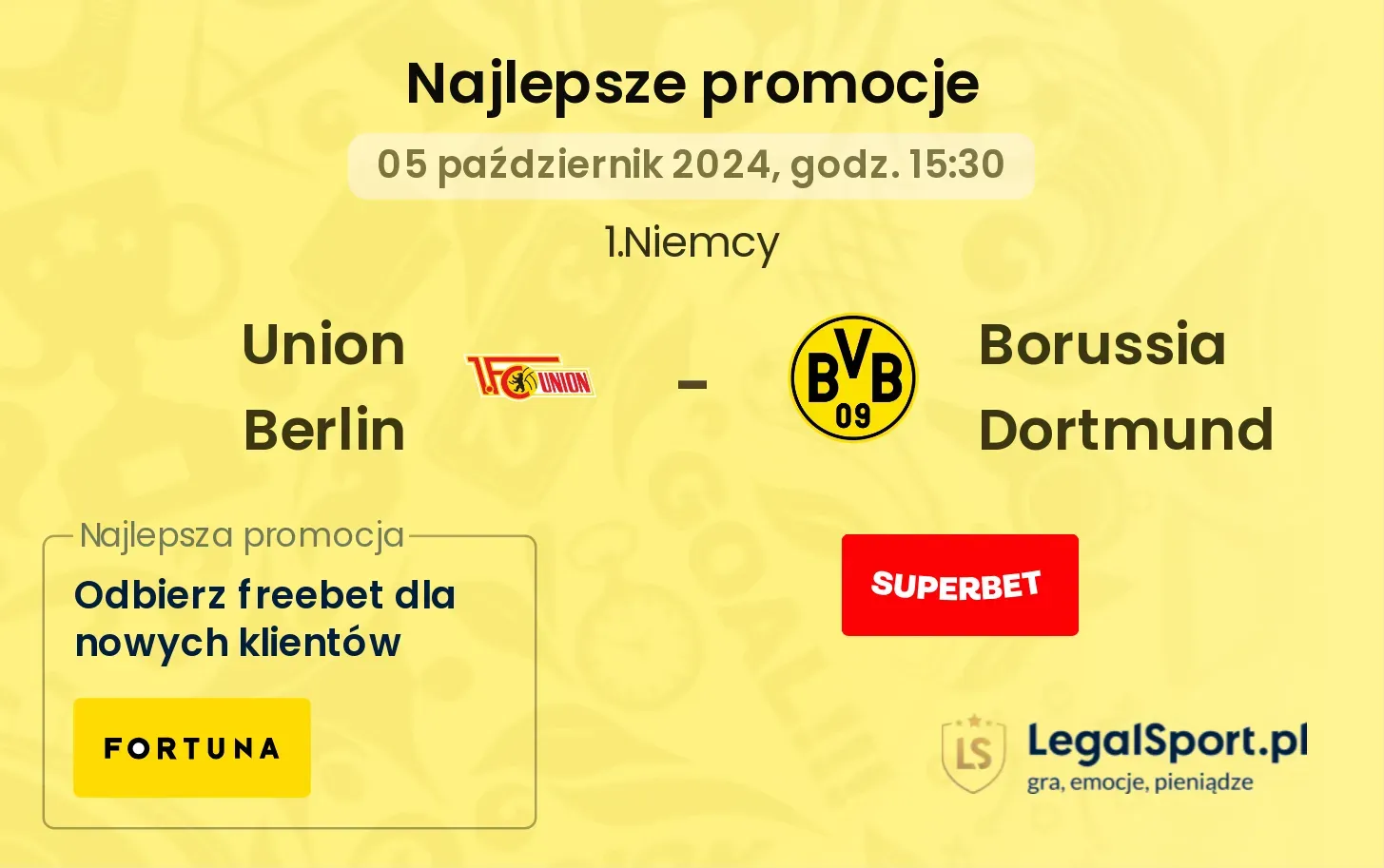 Union Berlin - Borussia Dortmund promocje bonusy na mecz