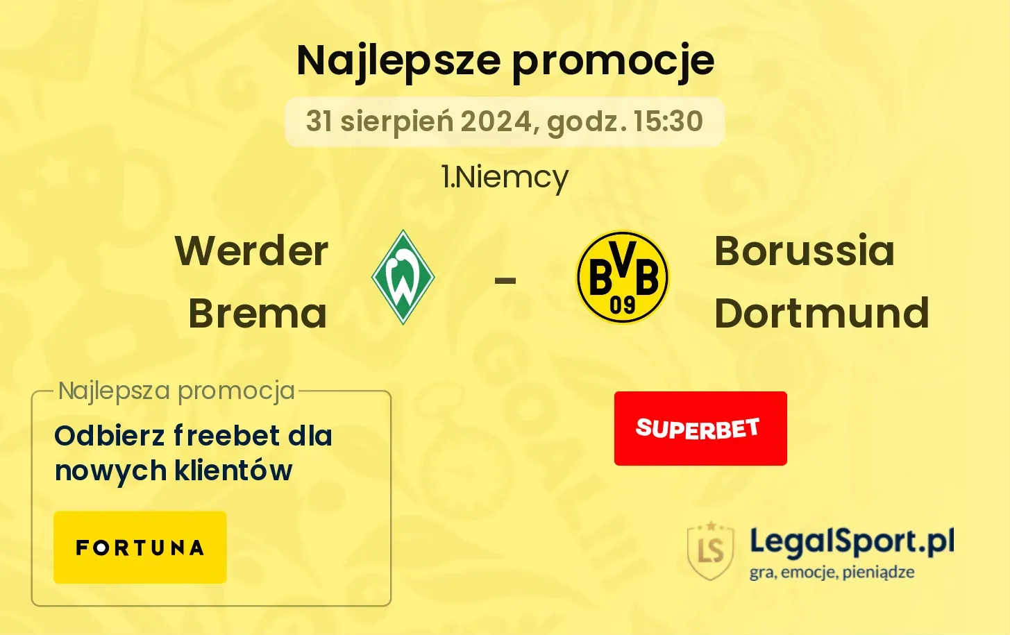 Werder Brema - Borussia Dortmund promocje bonusy na mecz