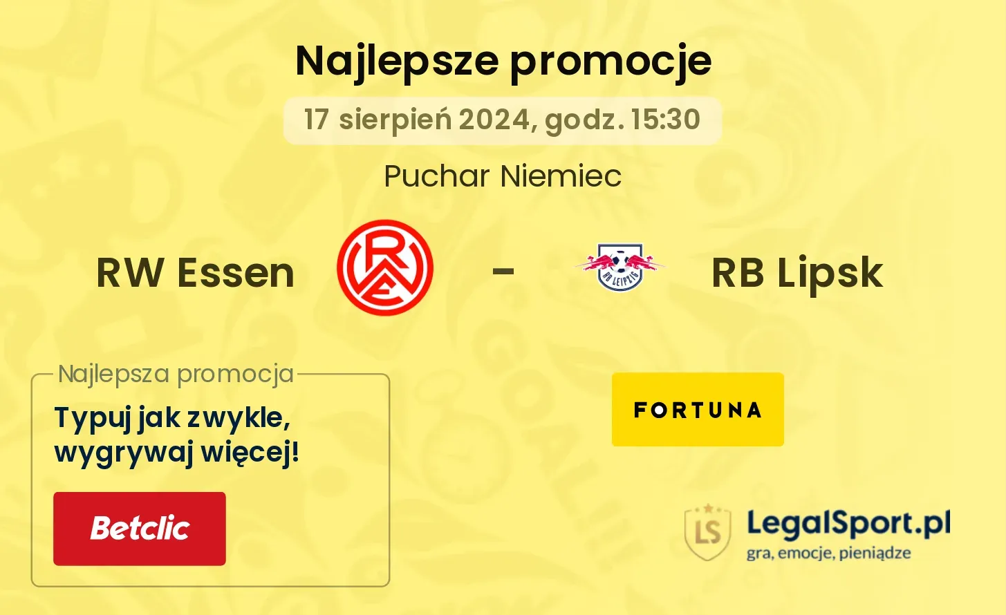 RW Essen - RB Lipsk promocje bonusy na mecz