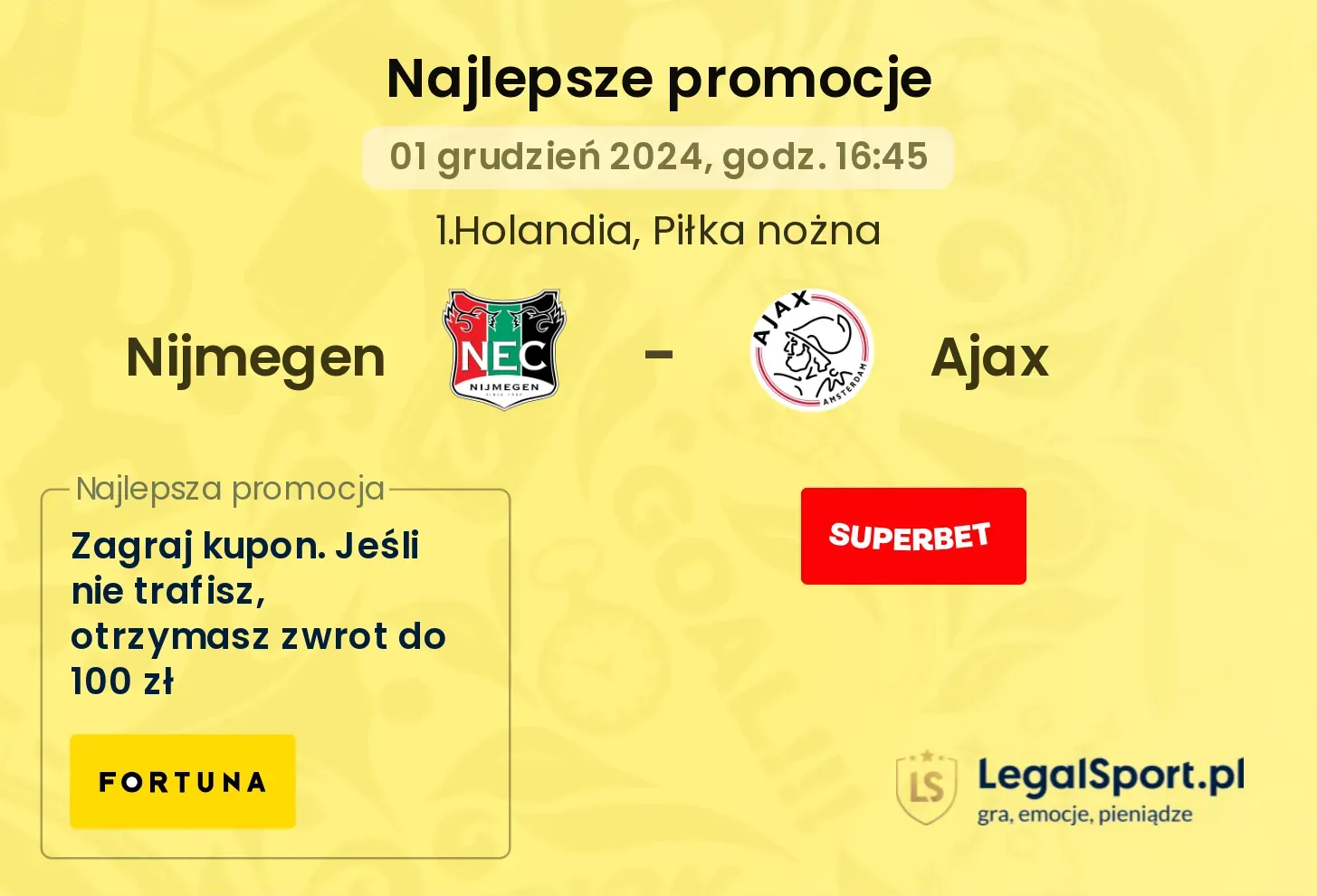 Nijmegen - Ajax promocje bonusy na mecz