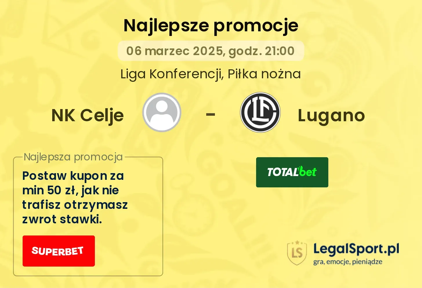 NK Celje - Lugano promocje bonusy na mecz