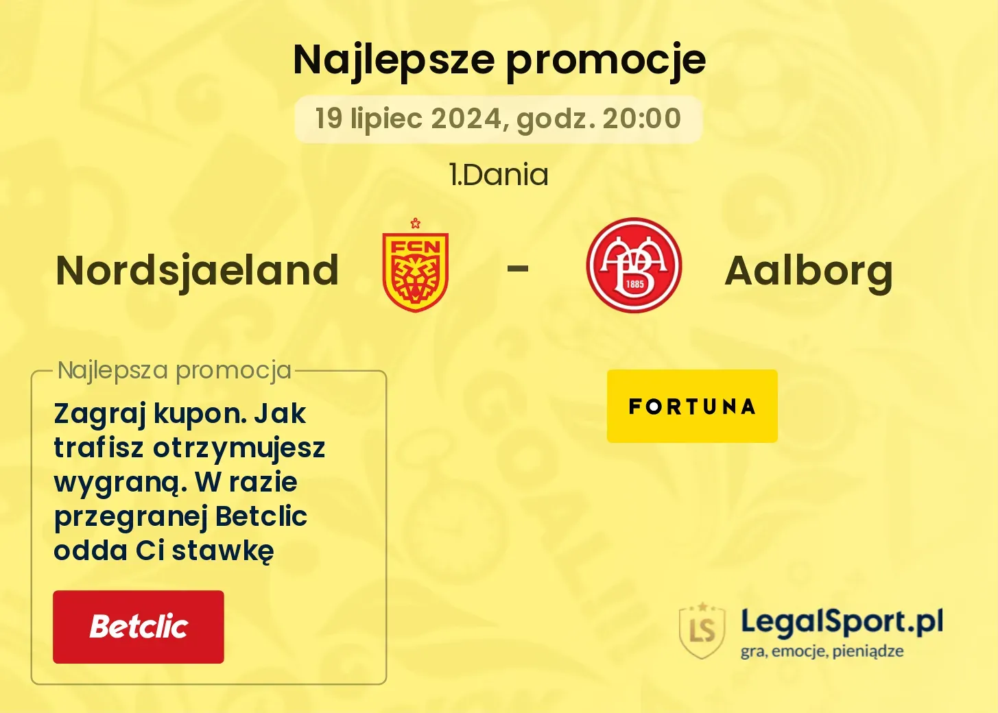 Nordsjaeland - Aalborg promocje u bukmacherów (19.07, 20:00)