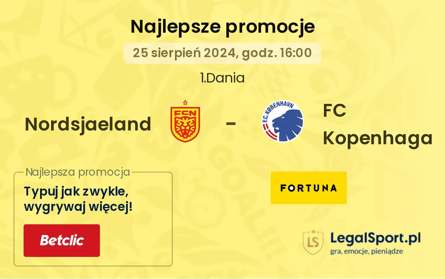 Nordsjaeland - FC Kopenhaga promocje bonusy na mecz