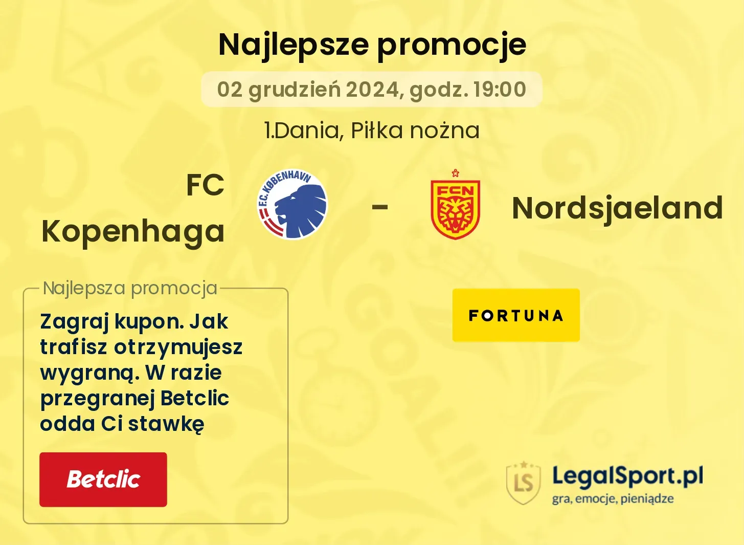 FC Kopenhaga - Nordsjaeland promocje u bukmacherów