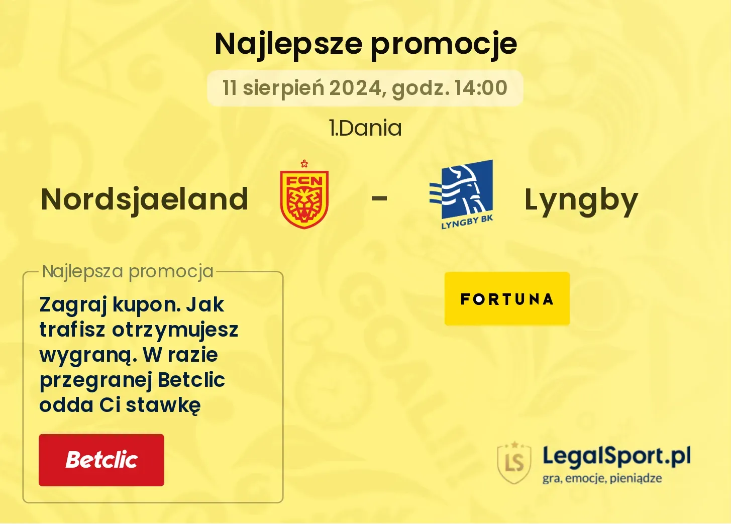 Nordsjaeland - Lyngby promocje bonusy na mecz