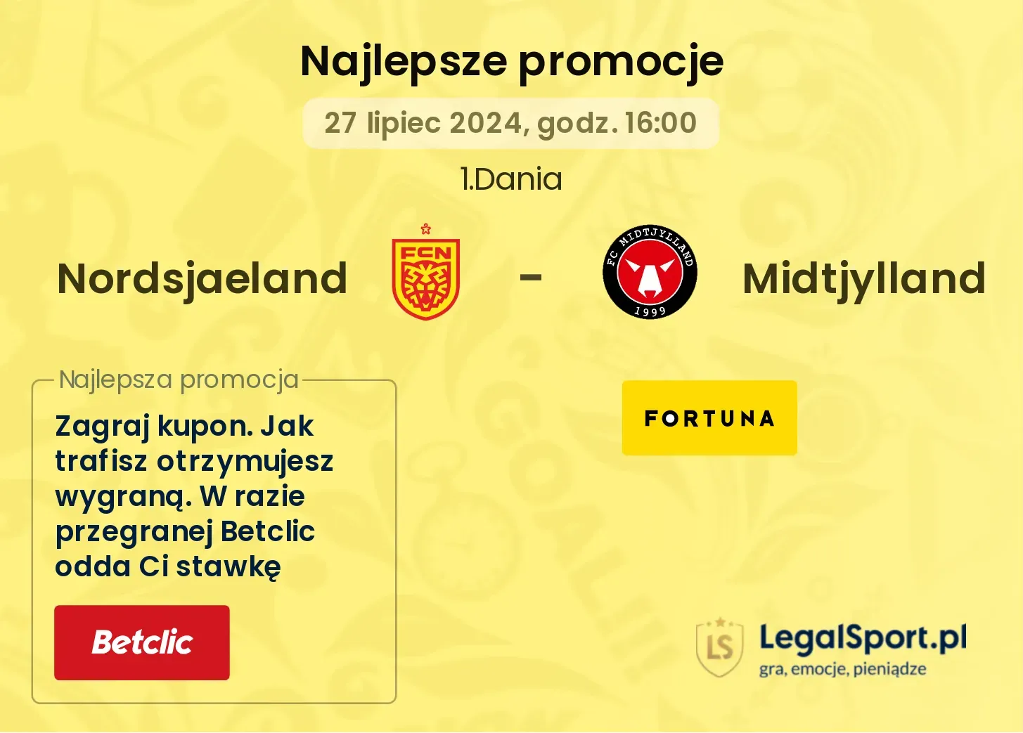 Nordsjaeland - Midtjylland promocje bonusy na mecz