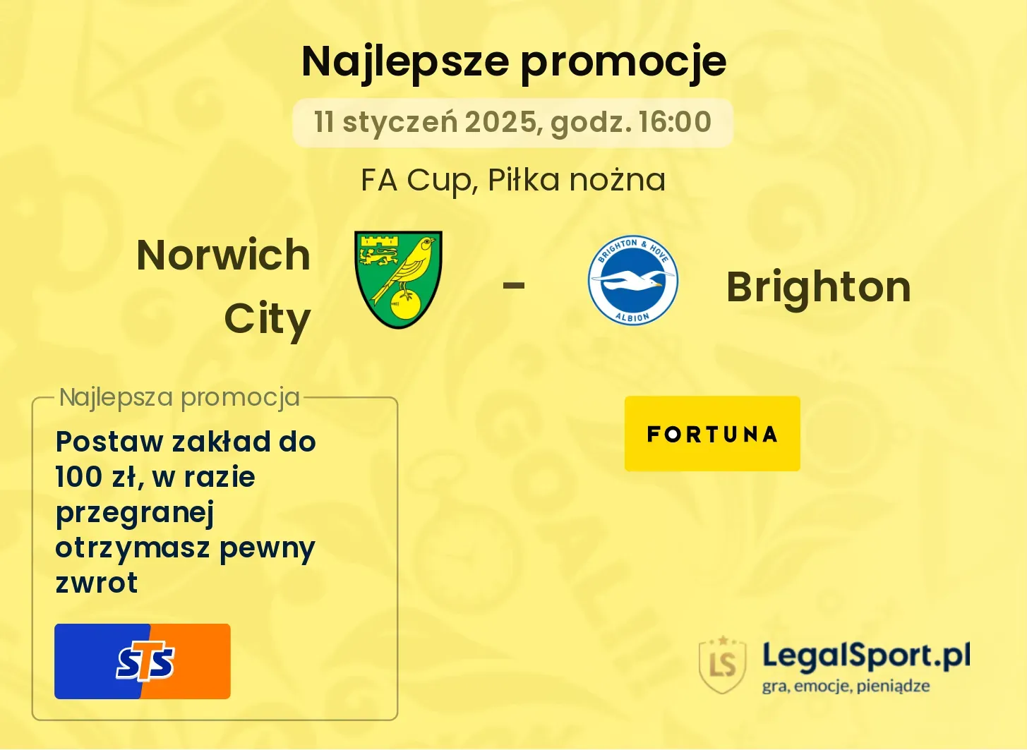 Norwich City - Brighton promocje bonusy na mecz