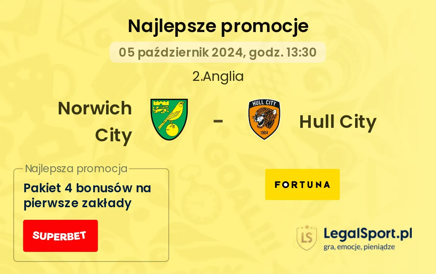 Norwich City - Hull City promocje bonusy na mecz