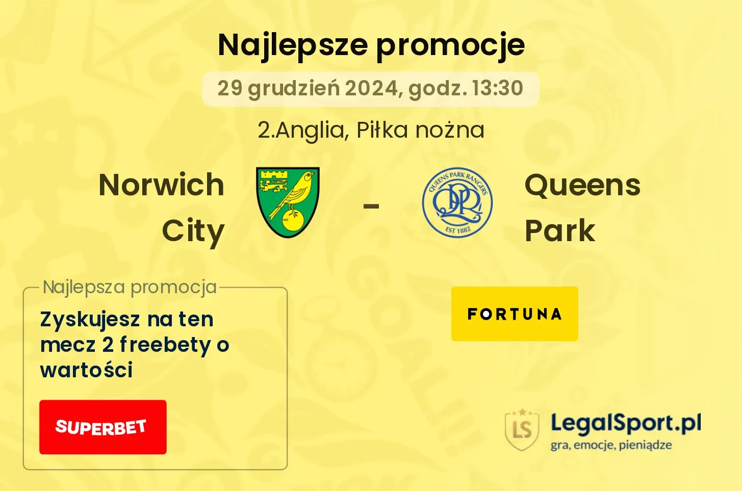 Norwich City - Queens Park promocje bonusy na mecz