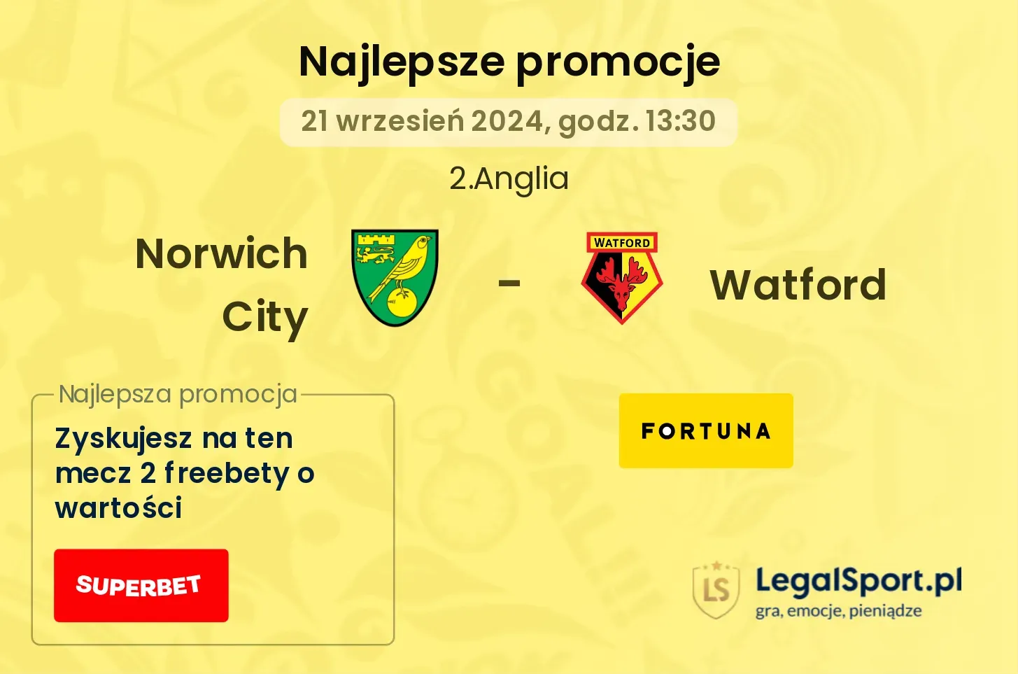 Norwich City - Watford promocje bonusy na mecz