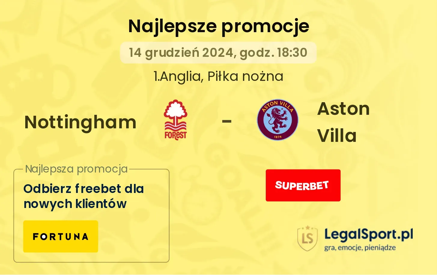 Nottingham - Aston Villa promocje bonusy na mecz