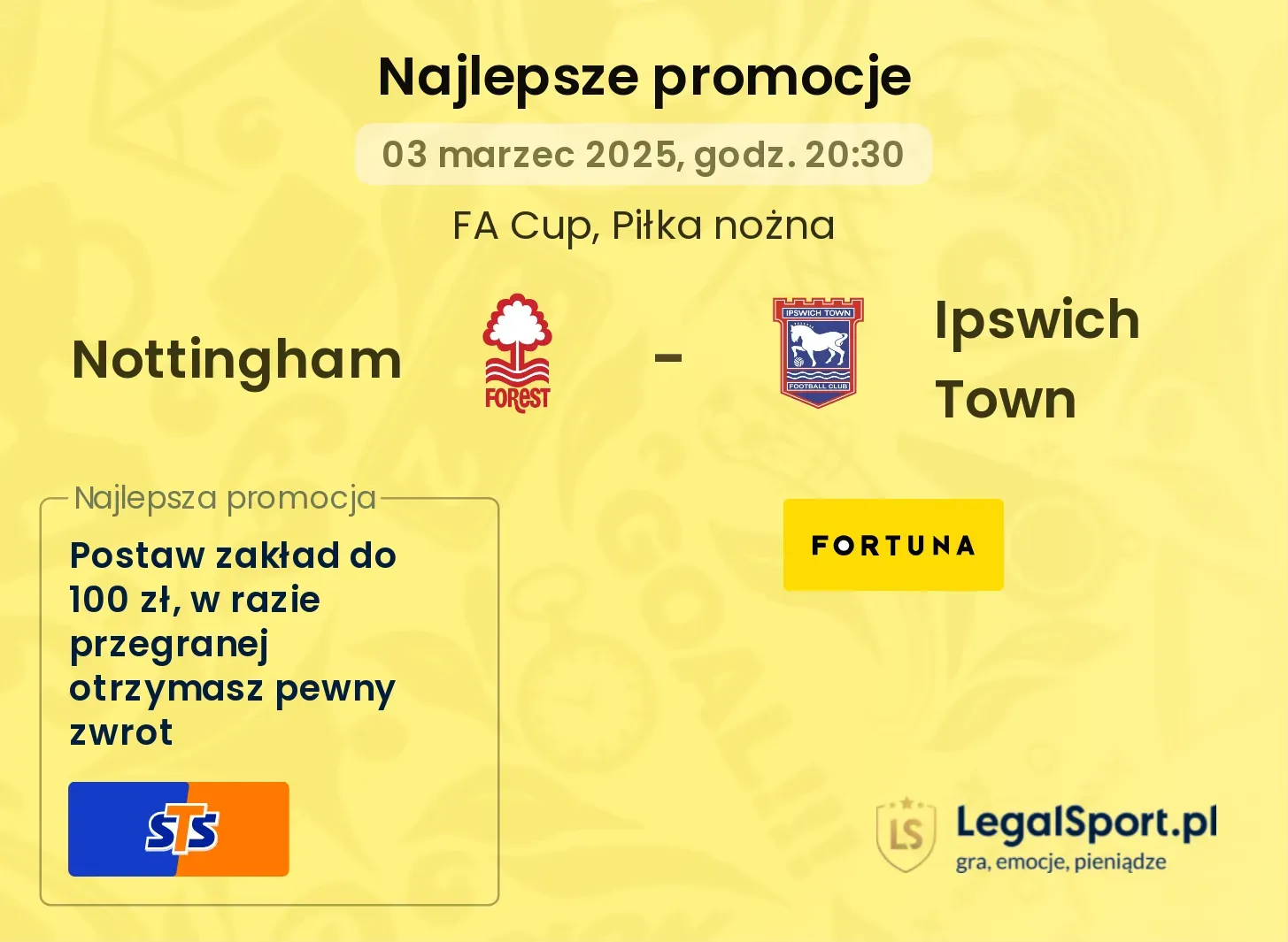 Nottingham - Ipswich Town promocje bukmacherskie