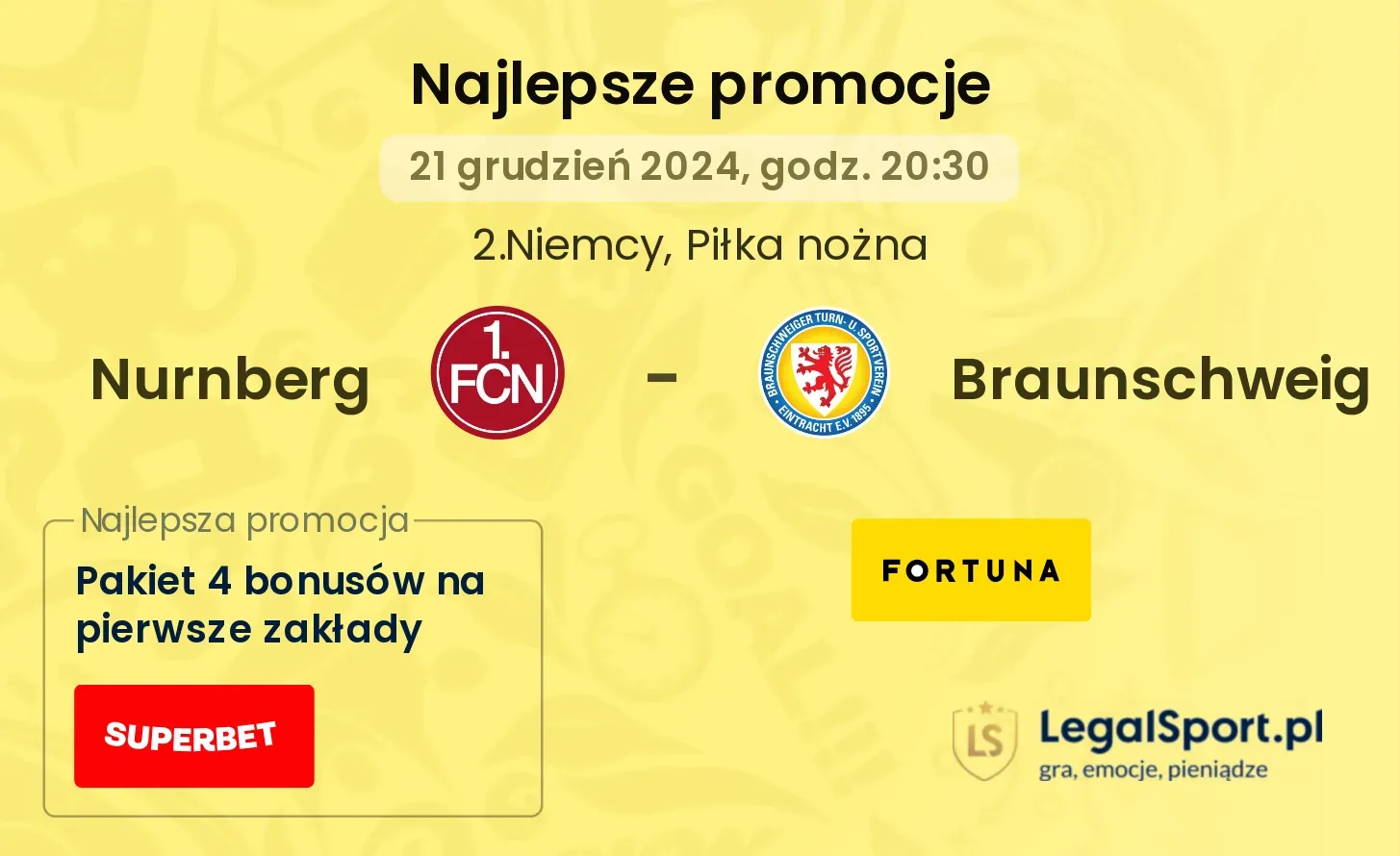 Nurnberg - Braunschweig promocje bonusy na mecz