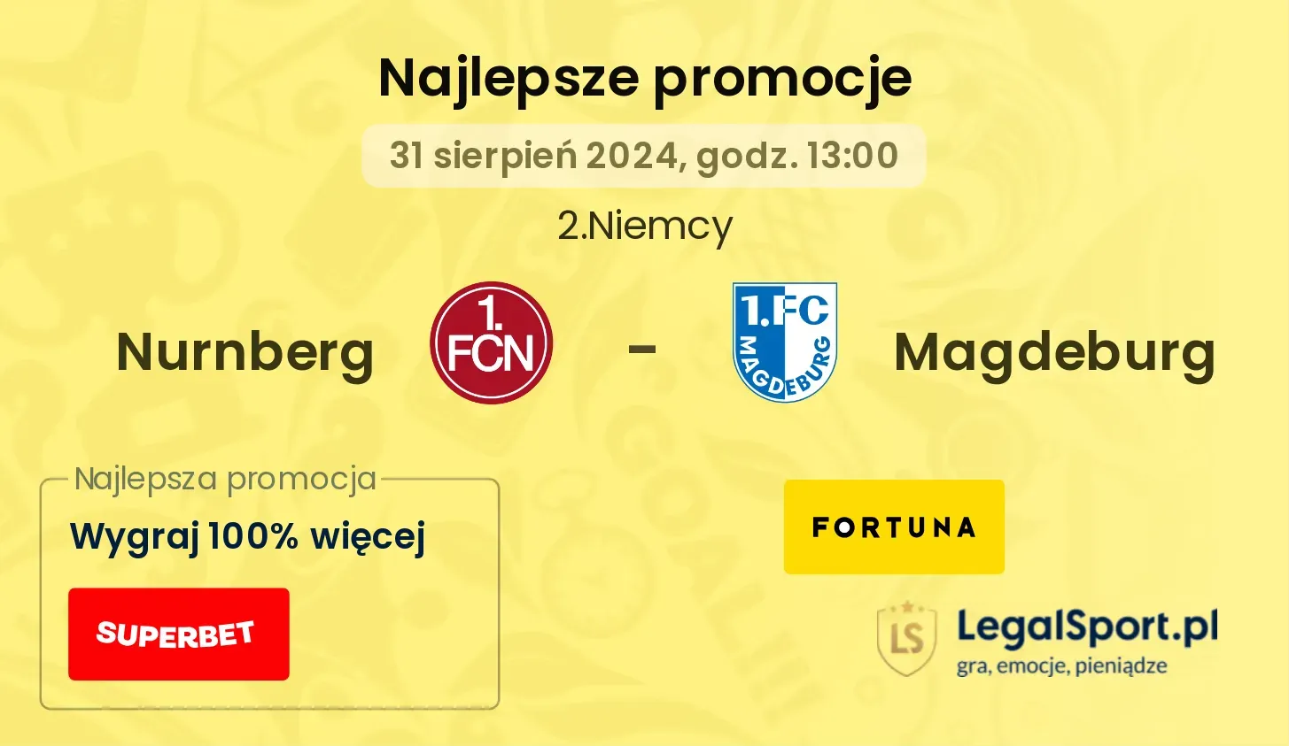 Nurnberg - Magdeburg promocje bonusy na mecz