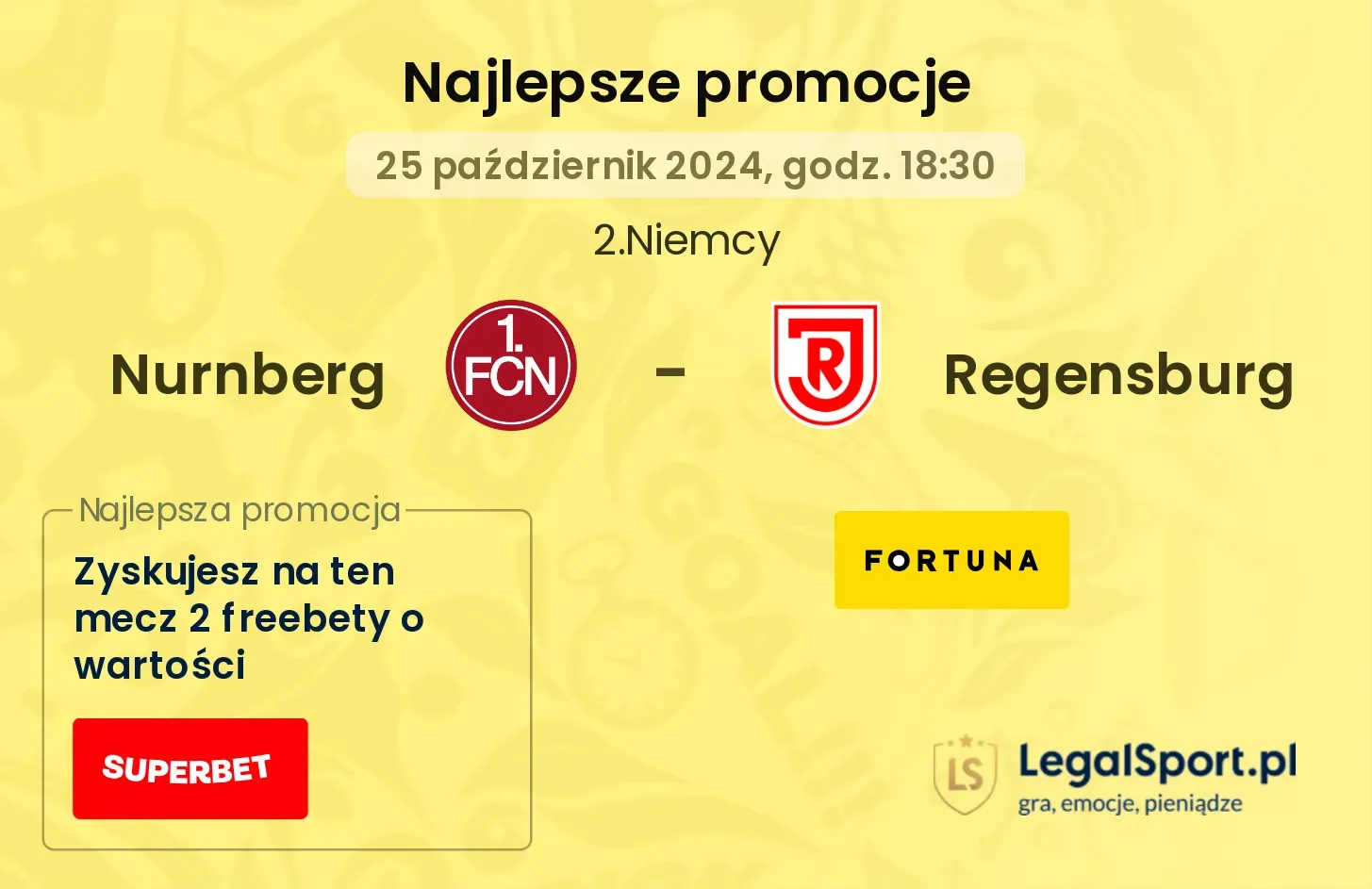 Nurnberg - Regensburg promocje bukmacherskie 25.10, 18:30