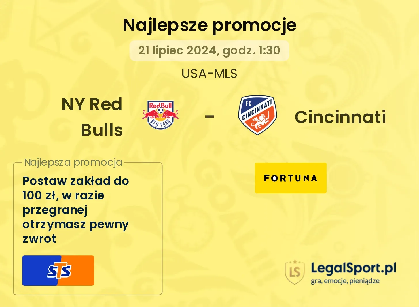 NY Red Bulls - Cincinnati promocje bukmacherskie (21.07, 01:30)