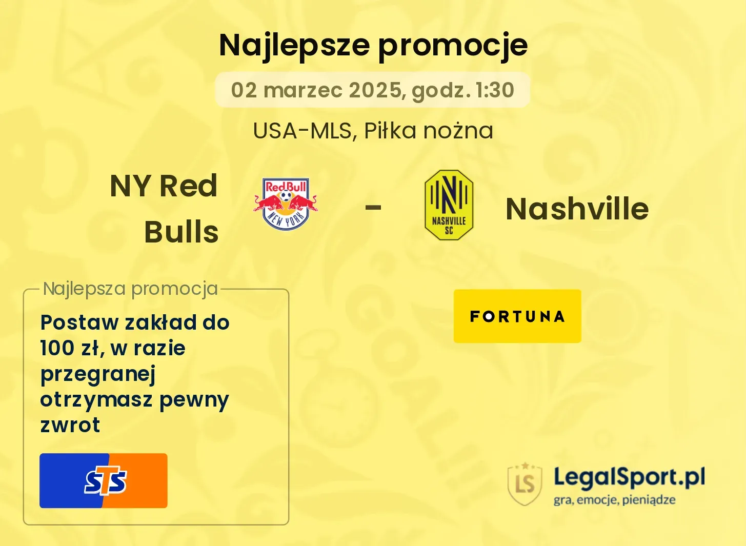 NY Red Bulls - Nashville promocje bonusy na mecz