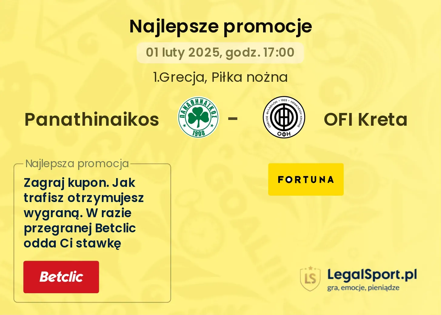 Panathinaikos - OFI Kreta promocje bukmacherskie