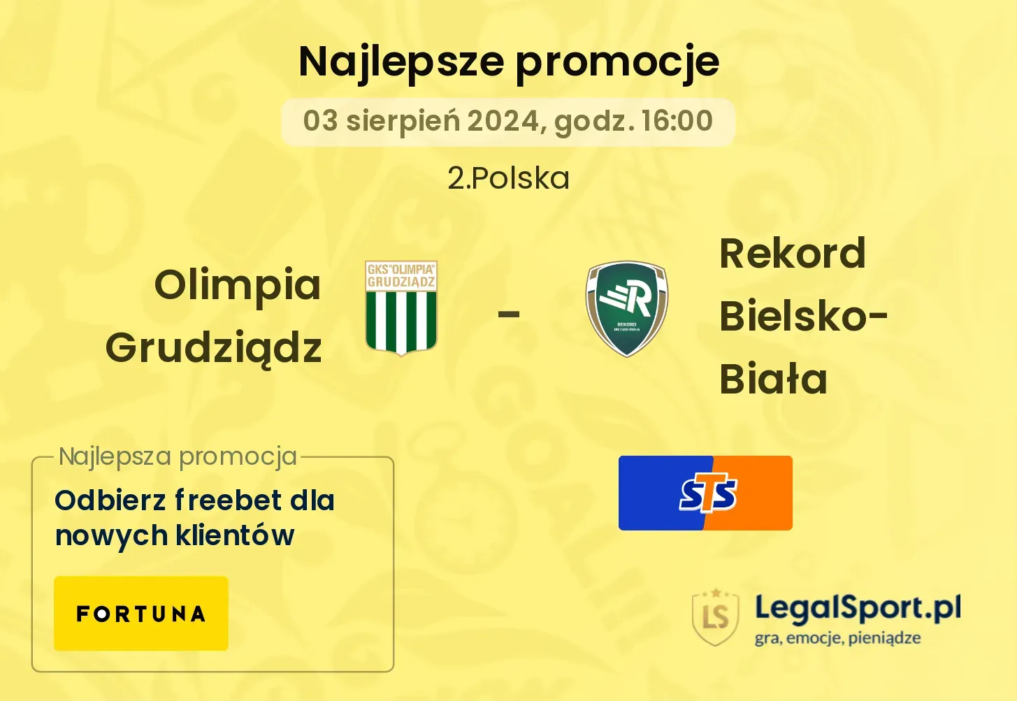 Olimpia Grudziądz - Rekord Bielsko-Biała promocje bonusy na mecz