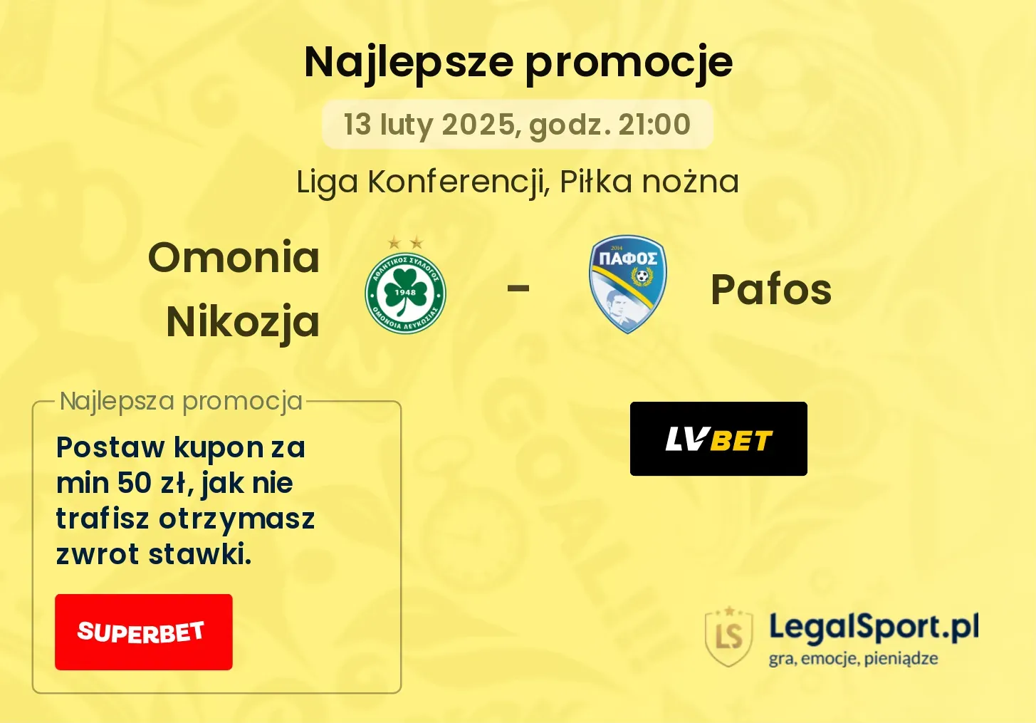 Omonia Nikozja - Pafos promocje bonusy na mecz