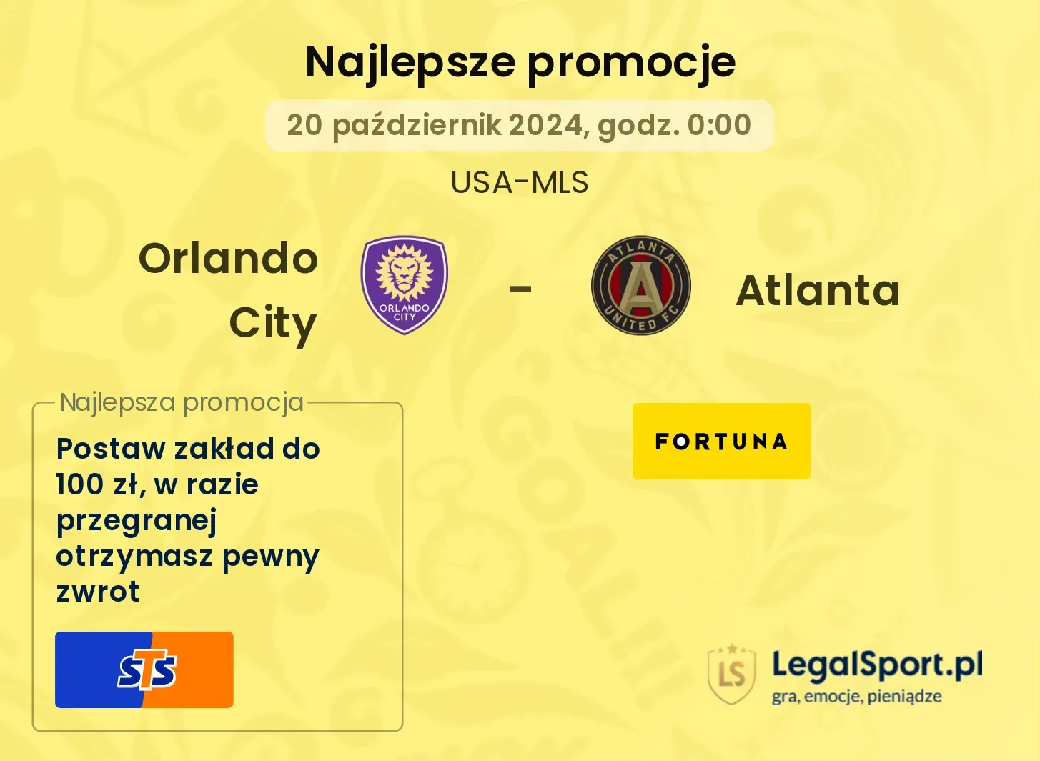 Orlando City - Atlanta promocje u bukmacherów 20.10, 00:00