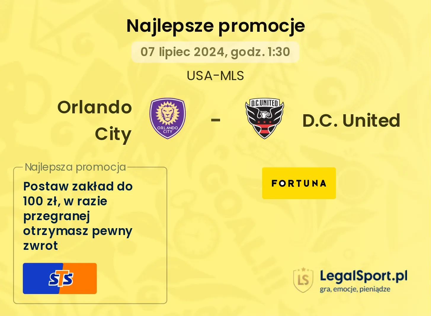 Orlando City - D.C. United promocje u bukmacherów (07.07, 01:30)