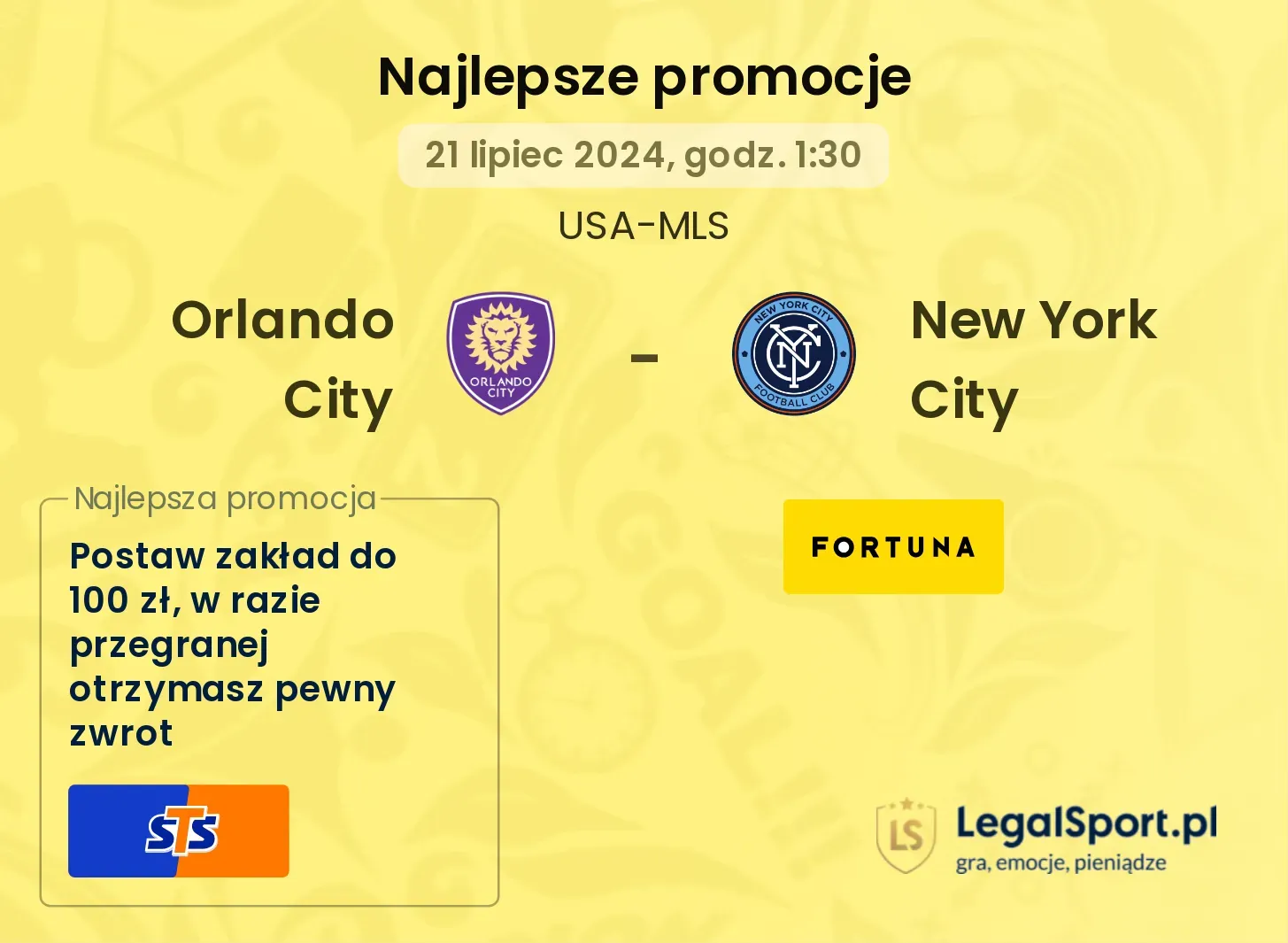 Orlando City - New York City promocje bonusy na mecz