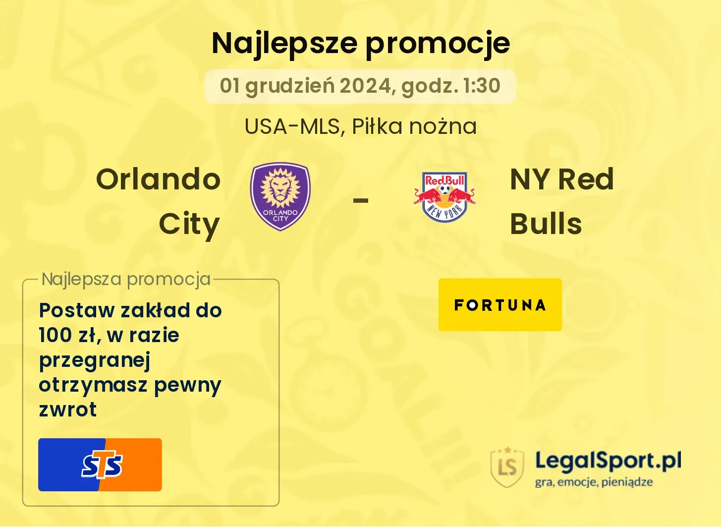 Orlando City - NY Red Bulls promocje bonusy na mecz