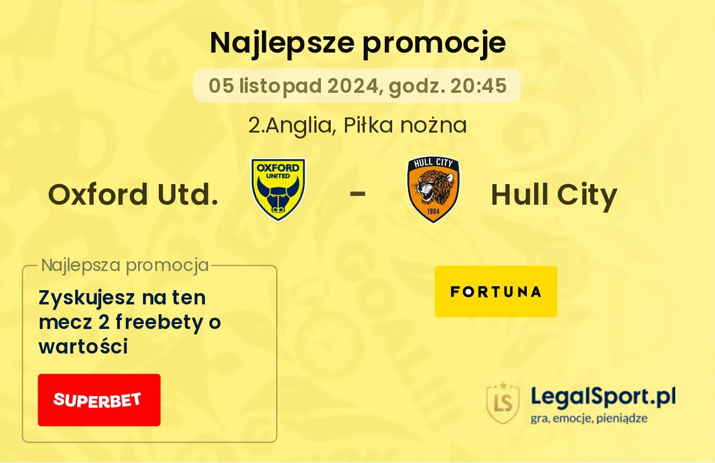 Oxford Utd. - Hull City promocje bonusy na mecz