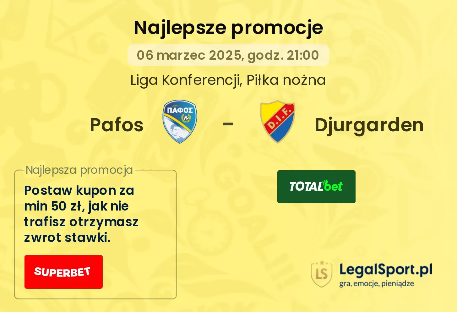 Pafos - Djurgarden promocje bonusy na mecz