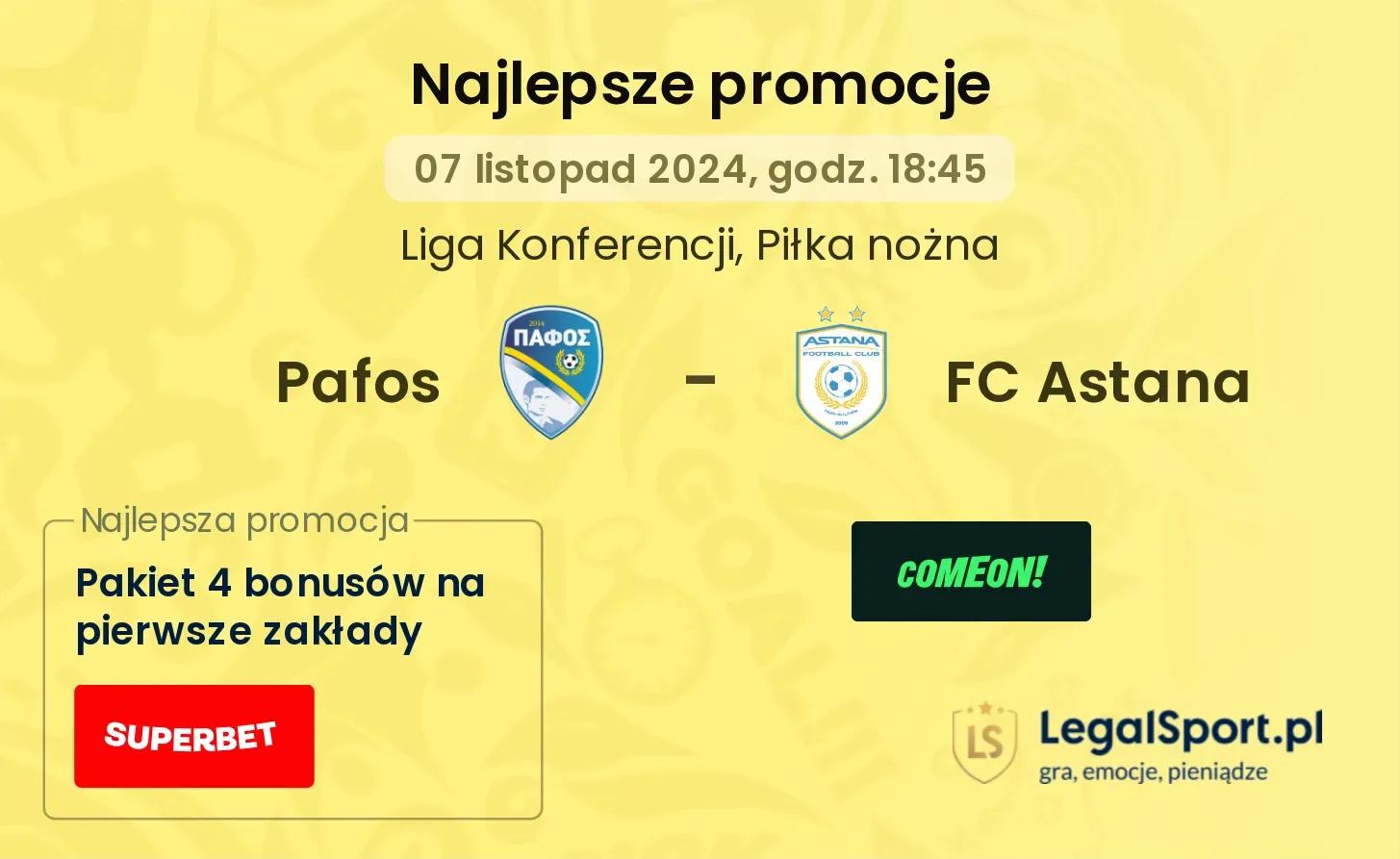 Pafos - FC Astana promocje bonusy na mecz