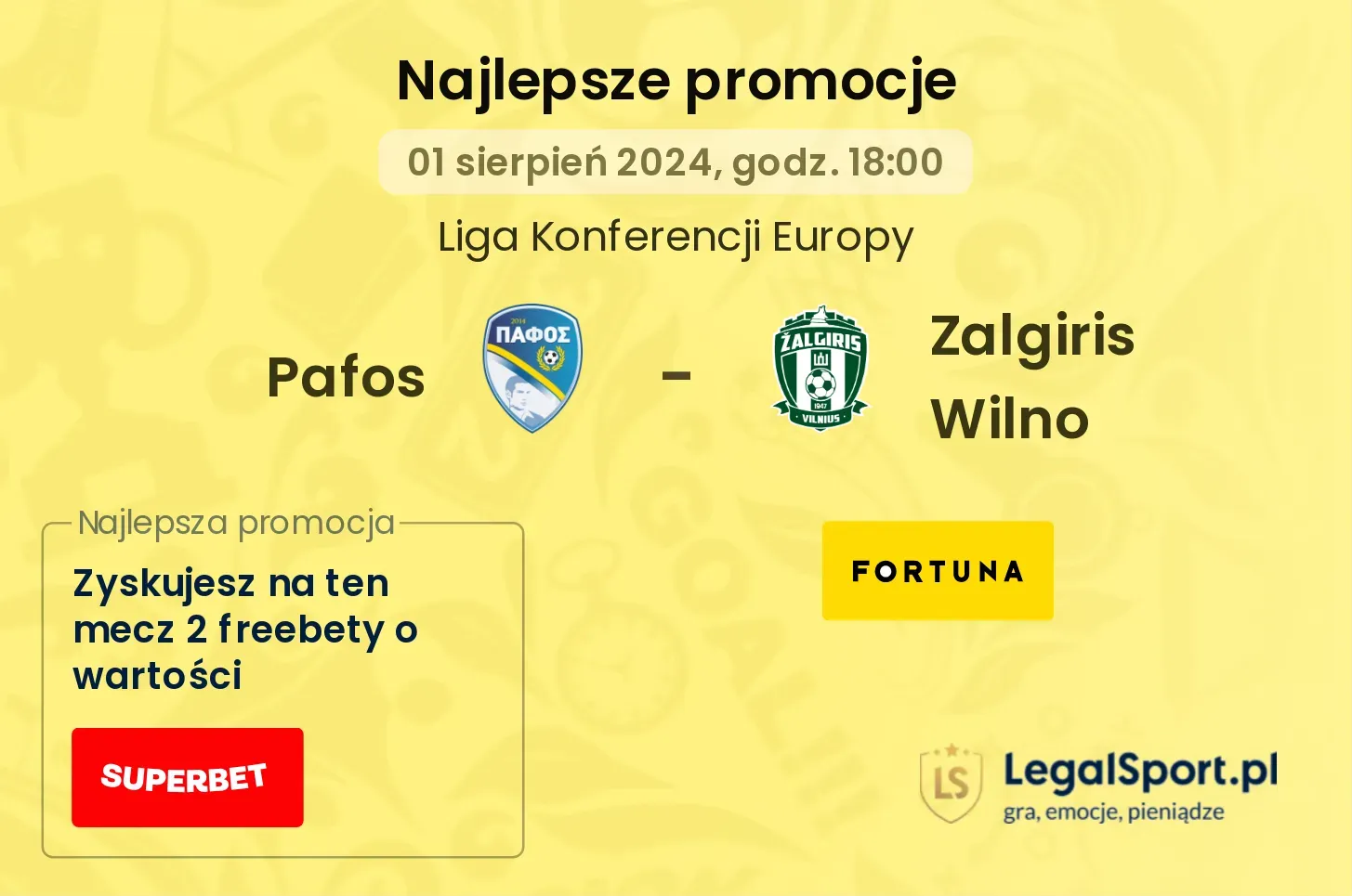 Pafos - Zalgiris Wilno promocje bonusy na mecz