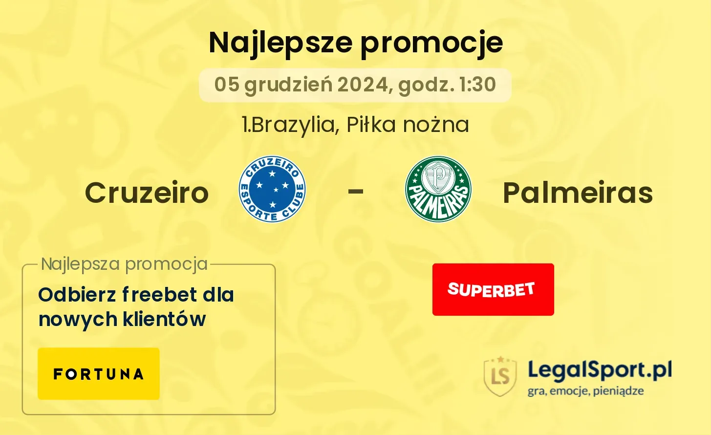 Cruzeiro - Palmeiras promocje bukmacherskie