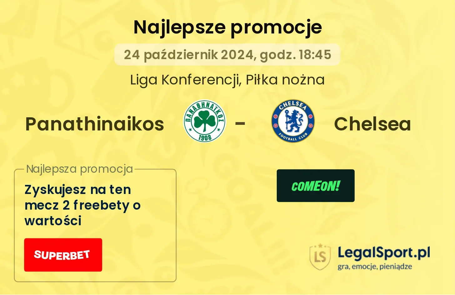 Panathinaikos - Chelsea promocje bonusy na mecz