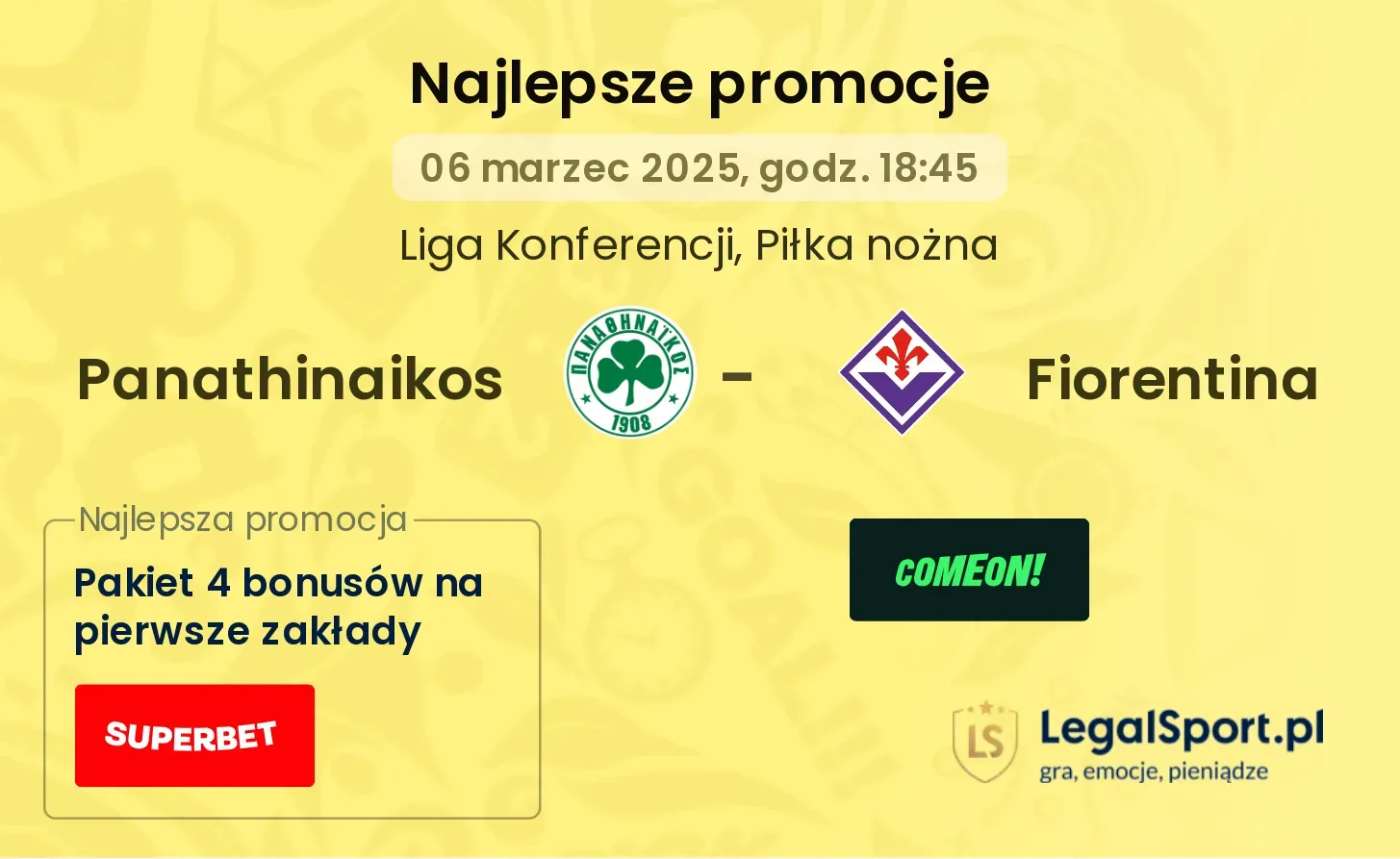 Panathinaikos - Fiorentina promocje bonusy na mecz